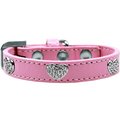 Mirage Pet Products Crystal Heart Dog CollarLight Pink Size 18 87-06 LPK18